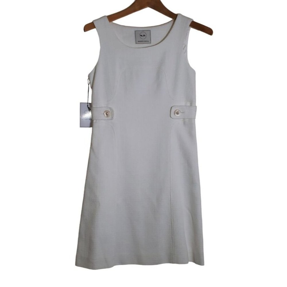 $590 NEW Maison Weill Retro Ivory Dress Knee Length EU36 Spring Semi Formal Prom